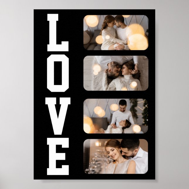 Design Your Own 4 Photo Collage Poster (Front)
