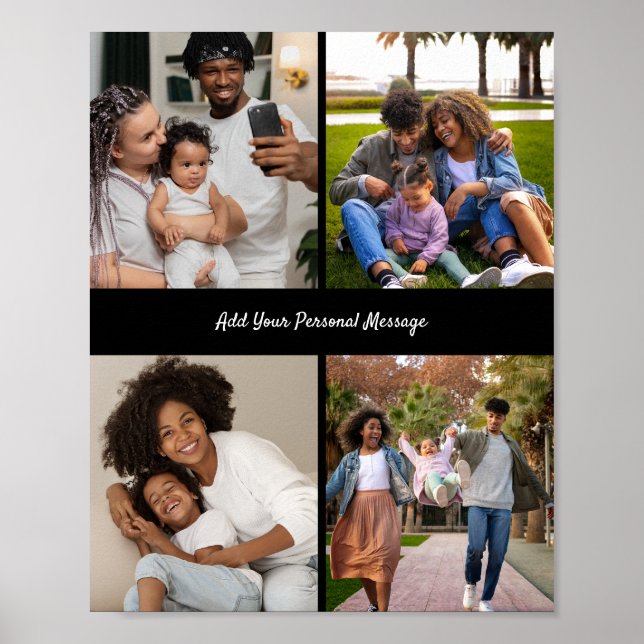 Design Your Own 4 Photo Collage Poster (Front)