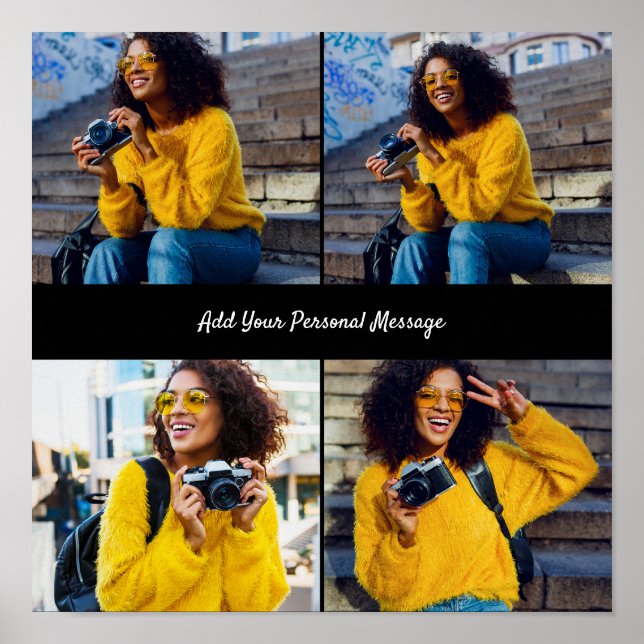 Design Your Own 4 Photo Collage Poster (Front)