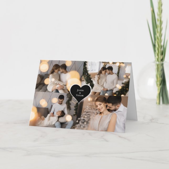 Design Your Own 4 Photo Collage Thank You Card (Front)