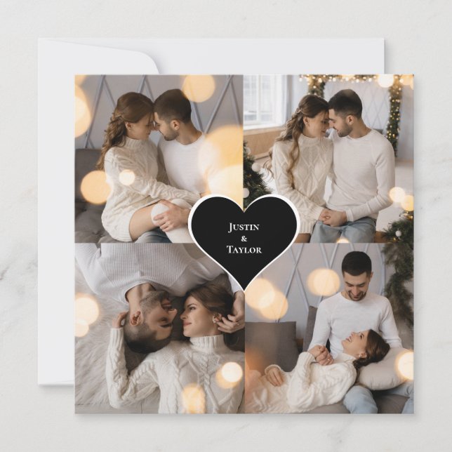 Design Your Own 4 Photo Collage Thank You Card (Front)