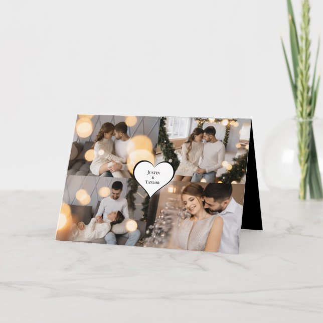 Design Your Own 4 Photo Collage Thank You Card (Front)