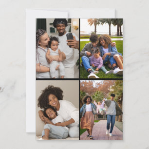 Design Your Own 4 Photo Collage Thank You Card