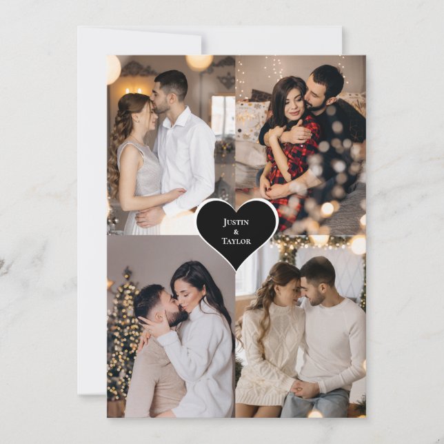 Design Your Own 4 Photo Collage Thank You Card (Front)