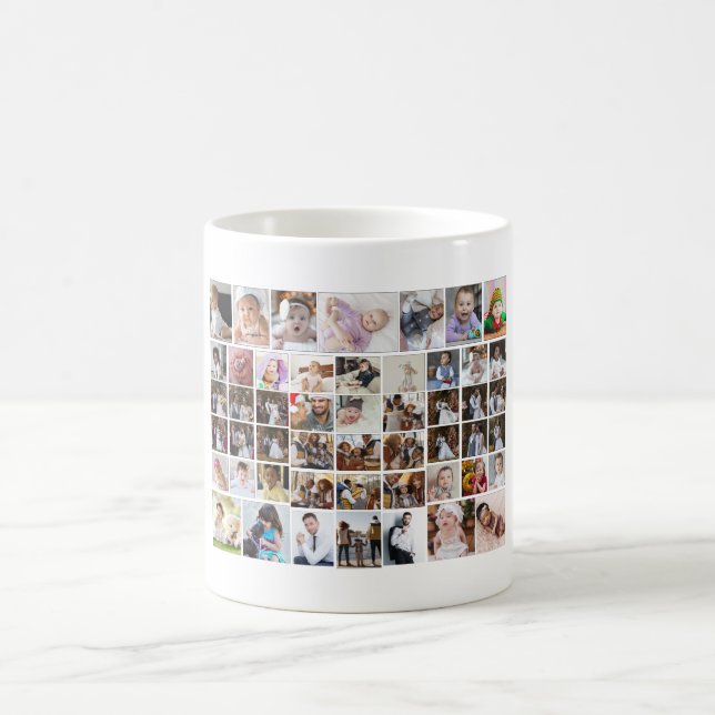 Design Your Own 50 Photo Collage Coffee Mug (Center)