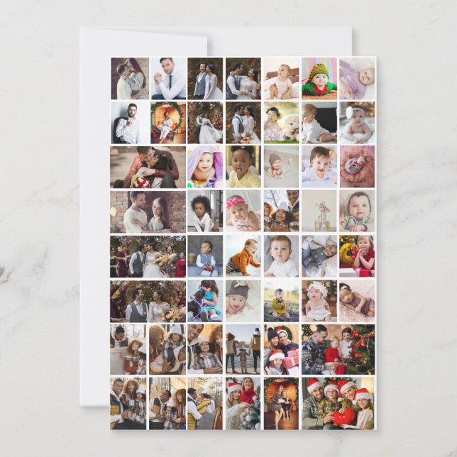 Design Your Own 50 Photo Collage Holiday Card (Front)