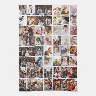 Design Your Own 50 Photo Collage Tea Towel