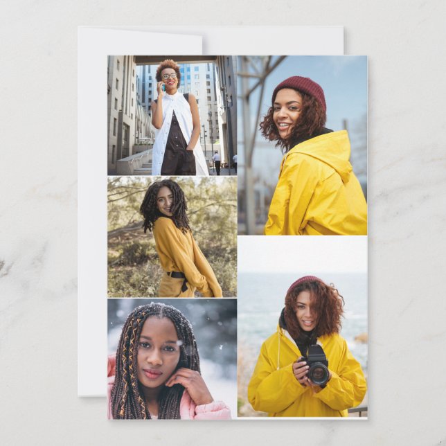 Design Your Own 5 Photo Collage Announcement (Front)