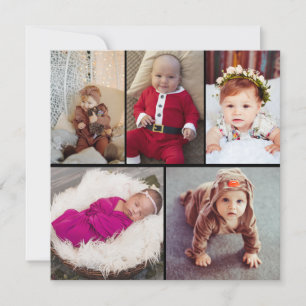 Design Your Own 5 Photo Collage Holiday Card