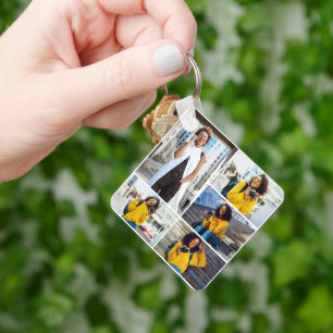 Design Your Own 5 Photo Collage Key Ring