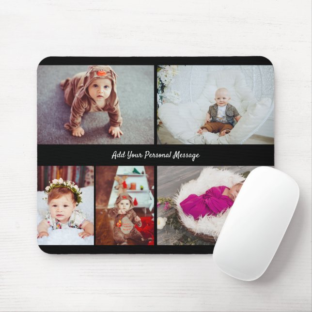 Design Your Own 5 Photo Collage Mouse Mat (With Mouse)