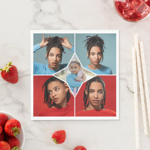 Design Your Own 5 Photo Collage Napkin