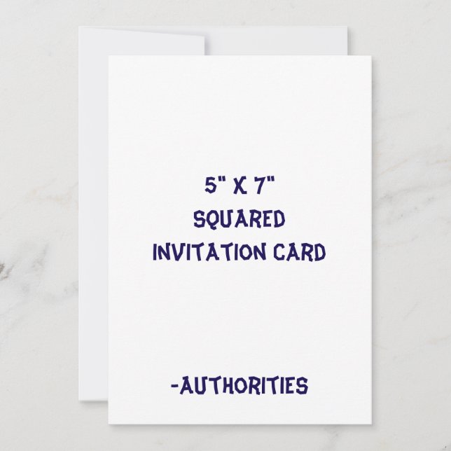 Design Your Own 5" x 7" Squared Invitation (Front)