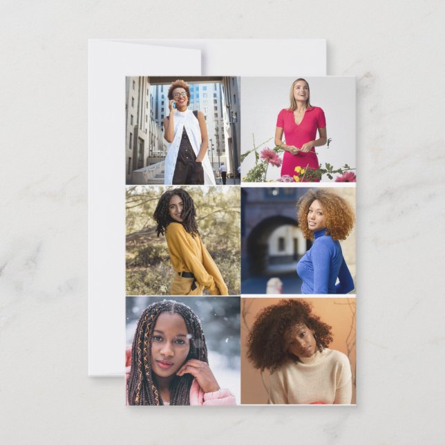 Design Your Own 6 Photo Collage Card (Front)