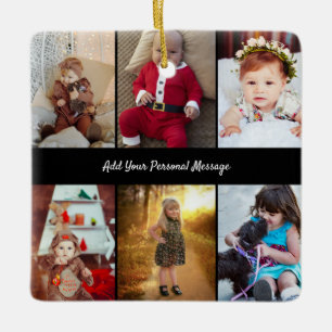 Design Your Own 6 Photo Collage Ceramic Ornament