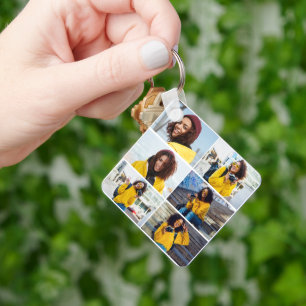 Design Your Own 6 Photo Collage Key Ring