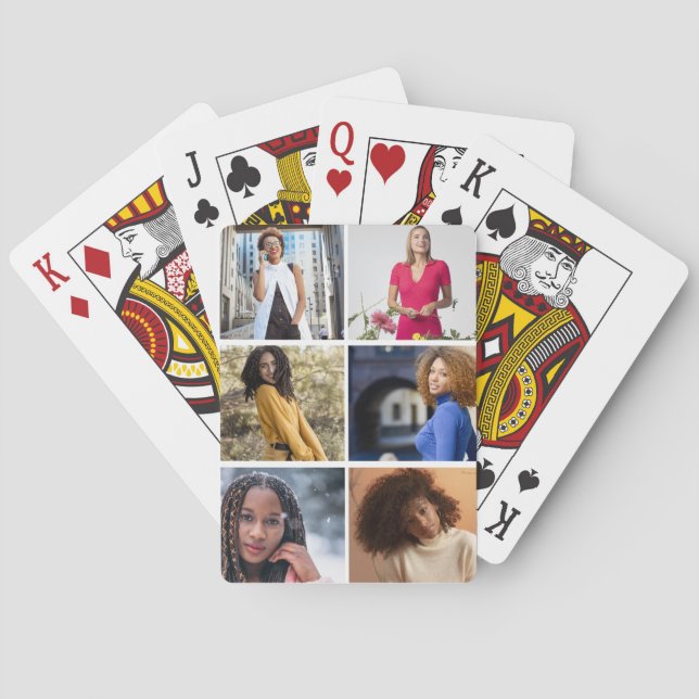 Design Your Own 6 Photo Collage Playing Cards (Back)