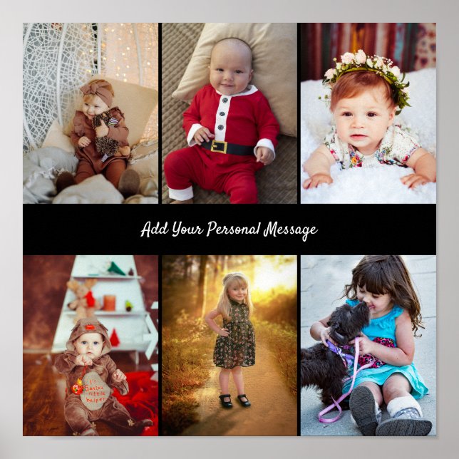 Design Your Own 6 Photo Collage Poster (Front)