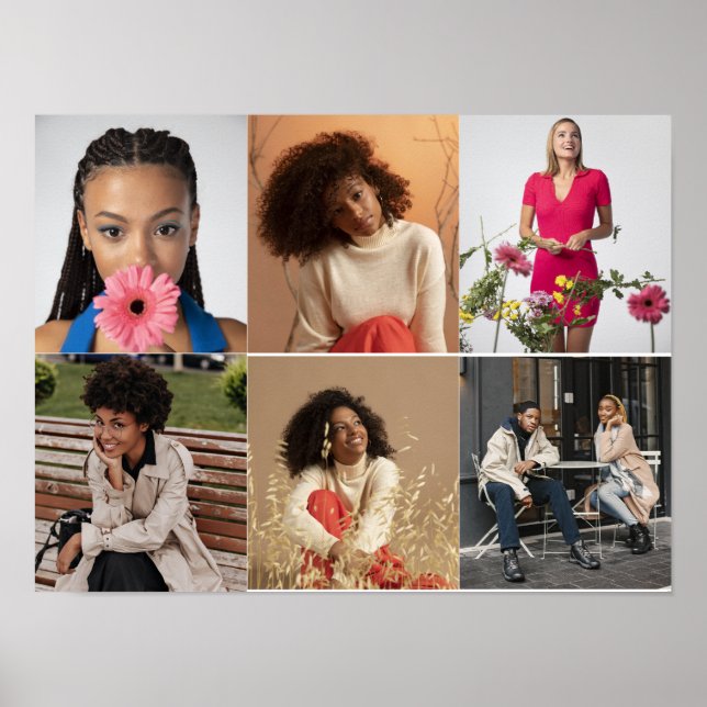 Design Your Own 6 Photo Collage Poster (Front)