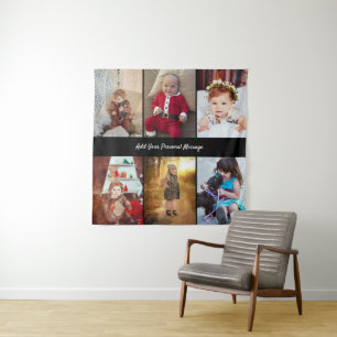 Design Your Own 6 Photo Collage Tapestry
