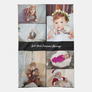 Design Your Own 6 Photo Collage Tea Towel