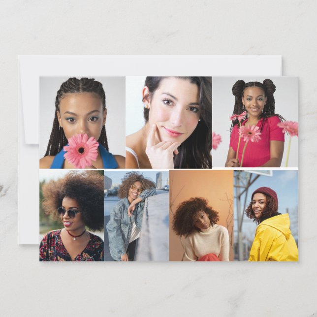 Design Your Own 7 Photo Collage Announcement (Front)