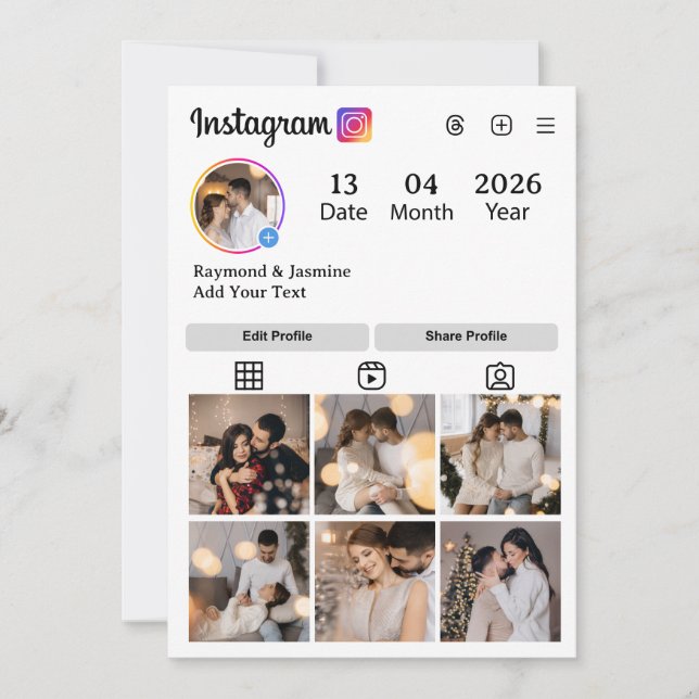 Design Your Own 7 Photo Collage Card (Front)