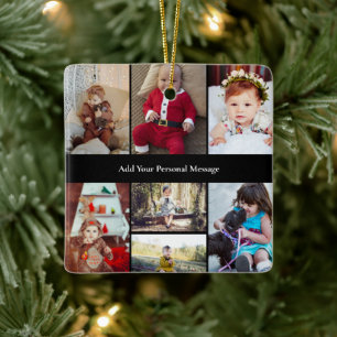 Design Your Own 7 Photo Collage Ceramic Ornament