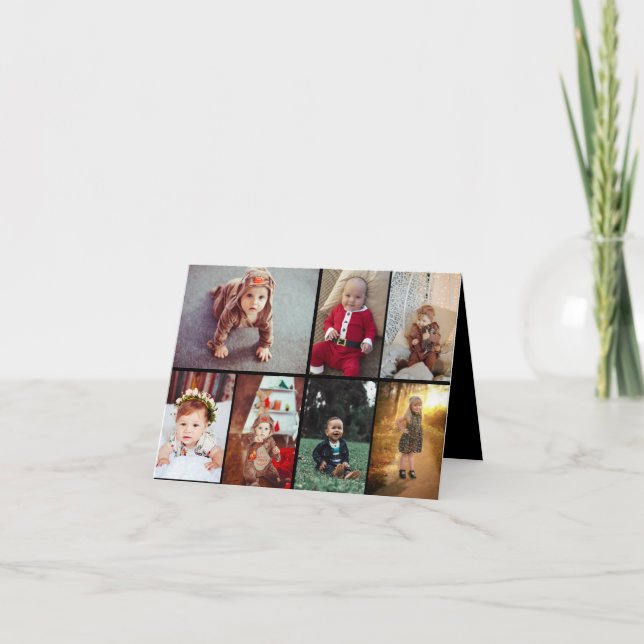 Design Your Own 7 Photo Collage Holiday Card (Front)