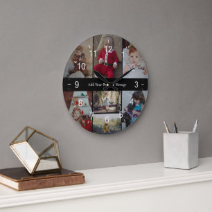 Design Your Own 7 Photo Collage Large Clock