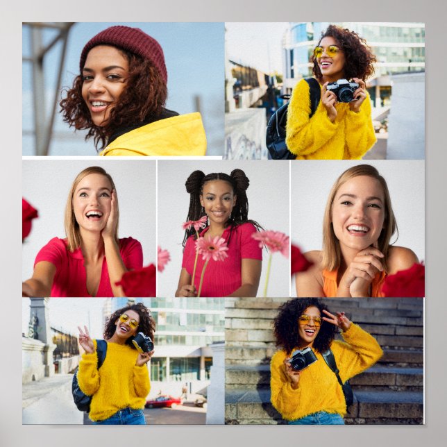 Design Your Own 7 Photo Collage Poster (Front)