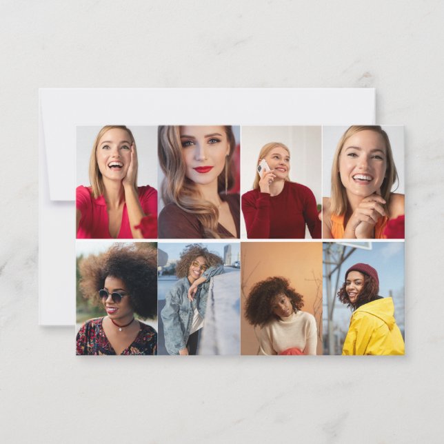 Design Your Own 8 Photo Collage Announcement (Front)