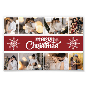 Design Your Own 8 Photo Collage Christmas Holiday Print