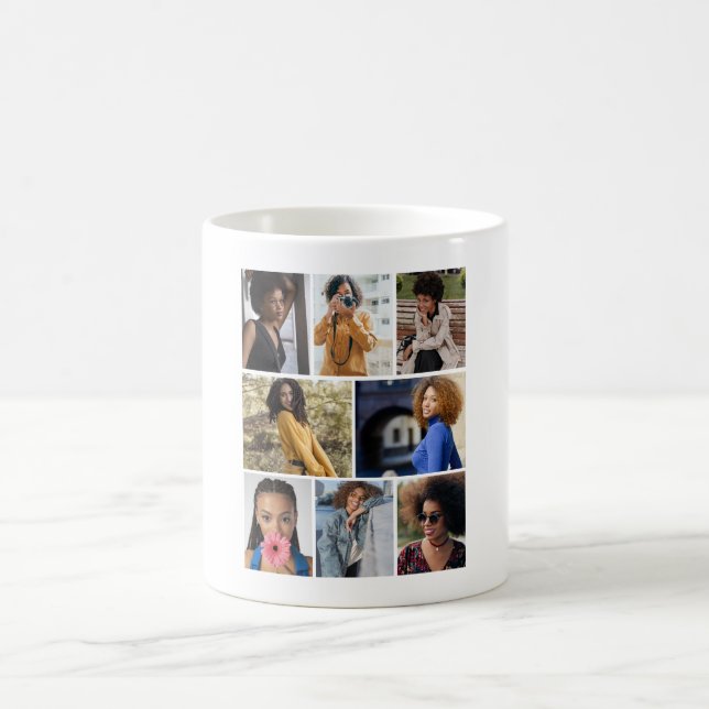 Design Your Own 8 Photo Collage Coffee Mug (Center)