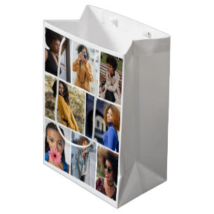 Design Your Own 8 Photo Collage Medium Gift Bag