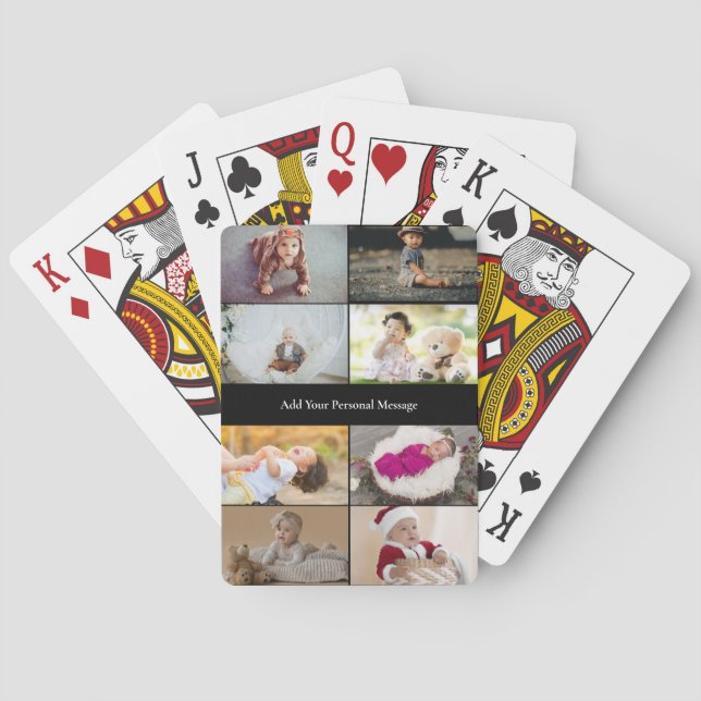 Design Your Own 8 Photo Collage Playing Cards (Back)