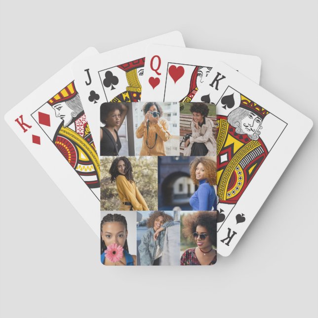 Design Your Own 8 Photo Collage Playing Cards (Back)