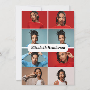 Design Your Own 8 Photo Collage Thank You Card