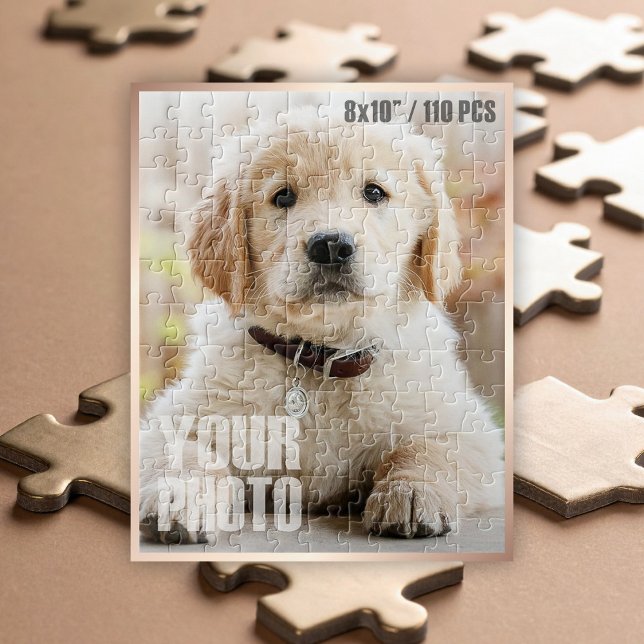 Design Your Own 8x10”/110 Pieces Custom Pet Photo  Jigsaw Puzzle (Custom Photo Puzzle - 8x10" / 110 Pieces)