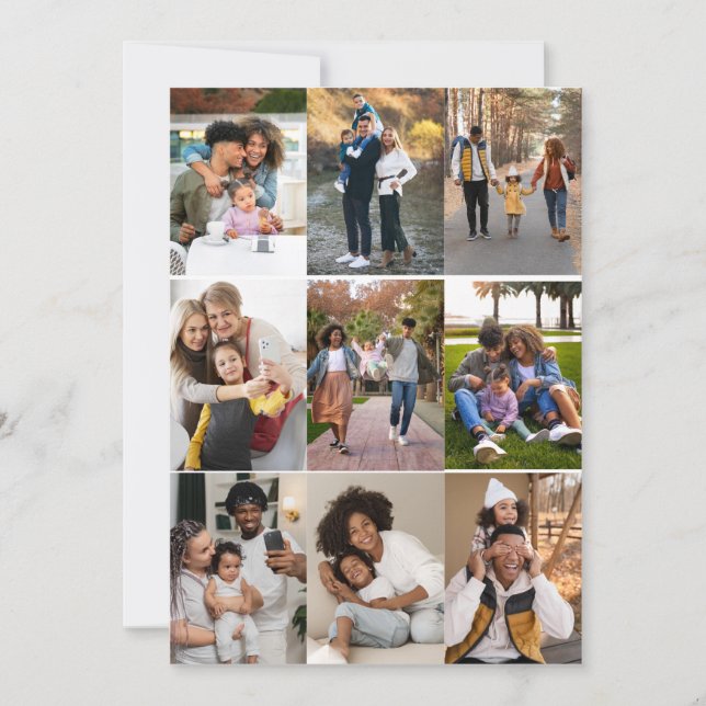 Design Your Own 9 Photo Collage Announcement (Front)