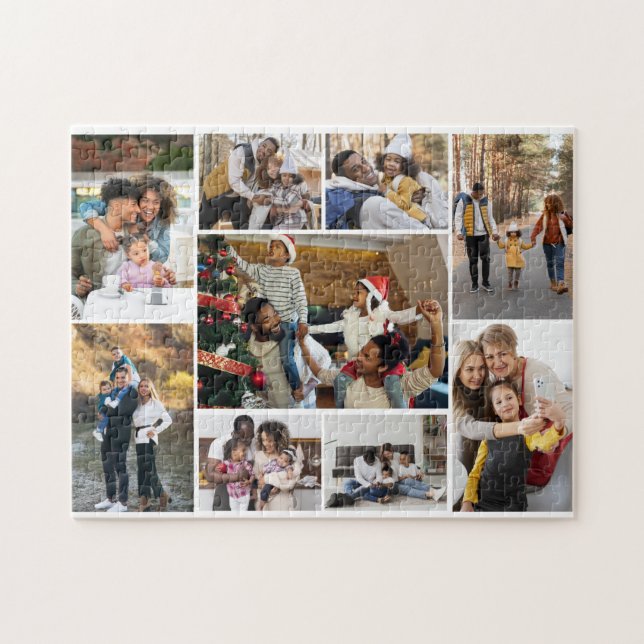 Design Your Own 9 Photo Collage Jigsaw Puzzle (Horizontal)