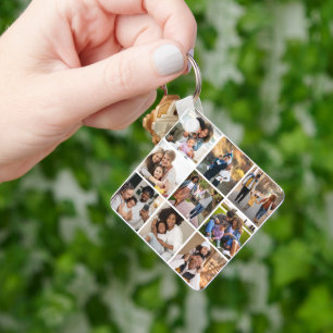 Design Your Own 9 Photo Collage Key Ring