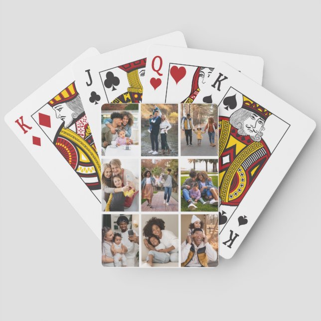 Design Your Own 9 Photo Collage Playing Cards (Back)