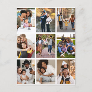 Design Your Own 9 Photo Collage Postcard