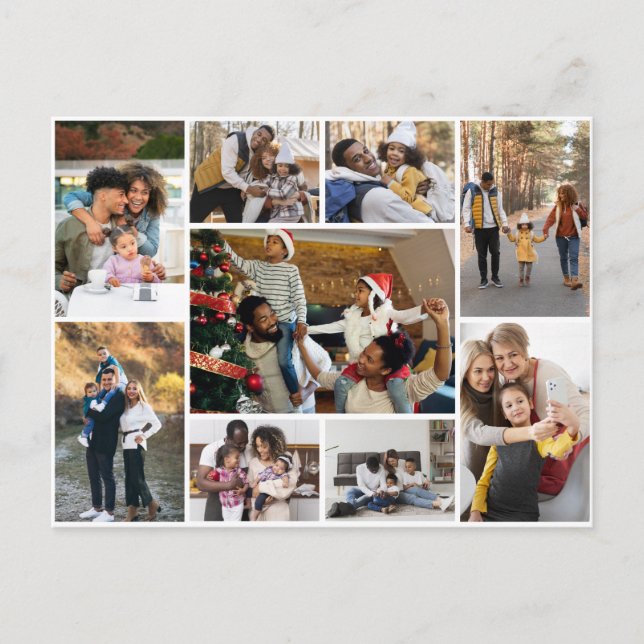 Design Your Own 9 Photo Collage Postcard (Front)