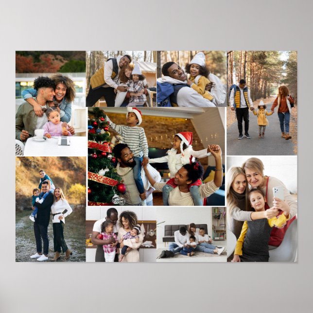 Design Your Own 9 Photo Collage Poster (Front)