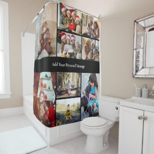 Design Your Own 9 Photo Collage Shower Curtain