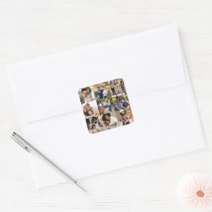 Design Your Own 9 Photo Collage Square Sticker