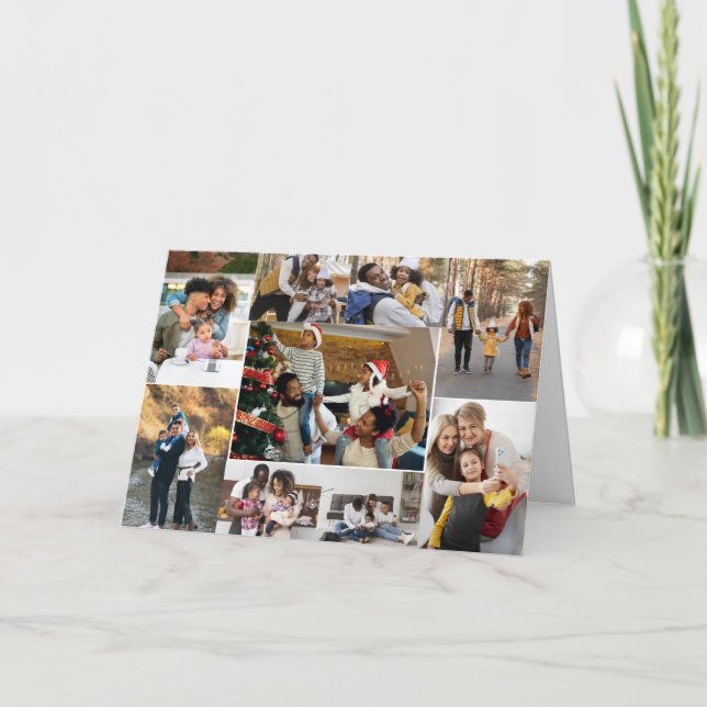 Design Your Own 9 Photo Collage Thank You Card (Front)