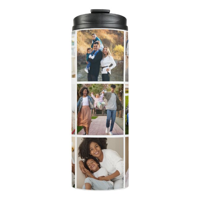 Design Your Own 9 Photo Collage Thermal Tumbler (Front)
